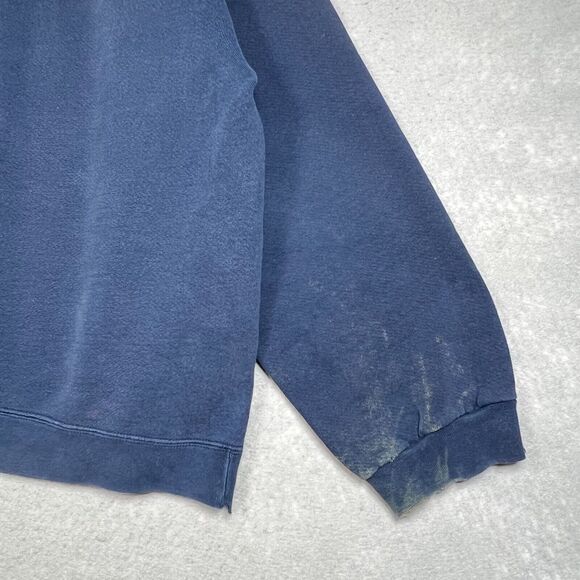 VINTAGE Nike Sweatshirt Mens XL Blue Crewneck 90s Embroidered Swoosh Navy Check - Picture 11 of 13